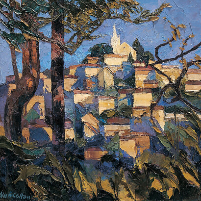 Alan Cotton, Provence  Bonnieux from the coppice, 2008, 36 x 36 cm