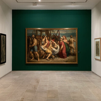 La barca de Caronte. La travesía vital de Isaac Díaz Pardo, vista de exhibición. Cortesía del Museo de Belas Artes da Coruña