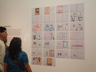 Eugenio Dittborn, Stories of the face, exhibition view. Courtesy of Museo Nacional de Bellas Artes
