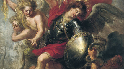 Fragmento de «San Miguel expulsando a Lucifer y a los ángeles rebeldes» (1622), Rubens