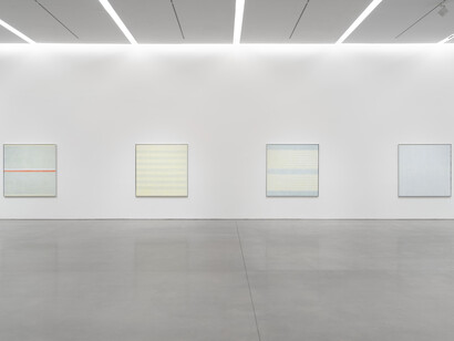 Agnes Martin, Innocent love, exhibition view. Courtesy of Pace Gallery