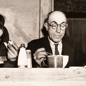 John Vachon, Men Eating at Salvation Army, Newport News, Virginia. Gelatin silver print (photograph) taken in March 1941, and printed in 1984. Click any image to enlarge.