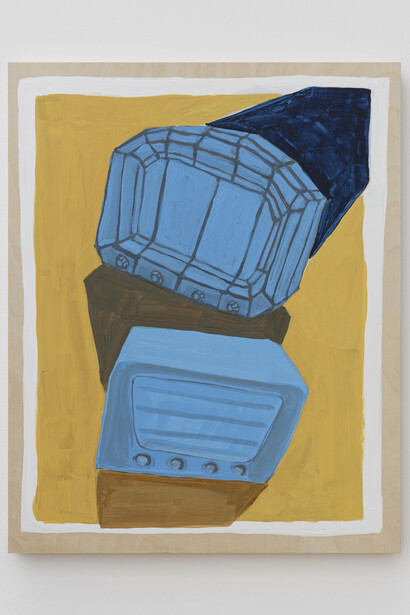 Pam Lins, 3D Printed Radio Models, 2015, gesso and acrylic on panel, 20 x 16 inches (50.8 x 40.6 cm)