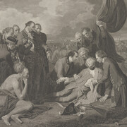 William Woollett after Benjamin West, The death of General Wolfe (detail), 1776. Courtesy of Yale University Art Gallery