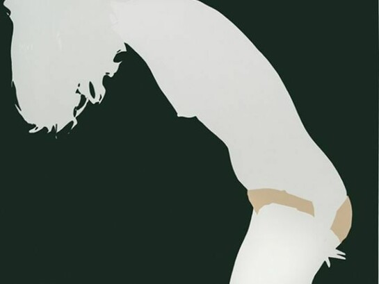 Natasha Law, Pulling Down, 2013, Gloss paint on aluminium, 49 x 49 in / 125 x 125 cm, courtesy of Eleven, London