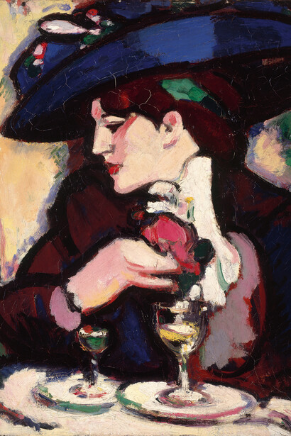 John Duncan Fergusson, The Blue Hat, Closerie des Lilas, 1909, Oil on canvas, City Art Centre, City of Edinburgh Museums and Galleries; purchased from Margaret Morris 1962, © The Fergusson Gallery, Perth & Kinross Council, Scotland