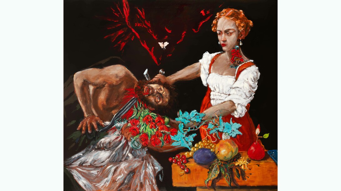Couper des fleurs par malheur
,
2023
Huile sur toile
170
x 190 cm. ©
Courtesy Templon, Paris
–
Brussels
–
New York / Laurent Edeline