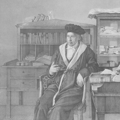 Litografía de Georg Wilhelm Friedrich Hegel por Julius L. Sebbers, 1828