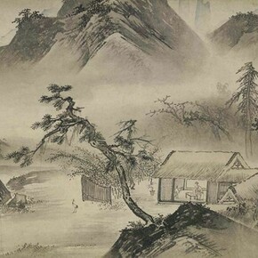 Thatched Cottage in the Western Mountains, Ming dynasty (1368-1644), Tang Yin (1470-1523), Ink and colours on paper © The Trustees of the British Museum