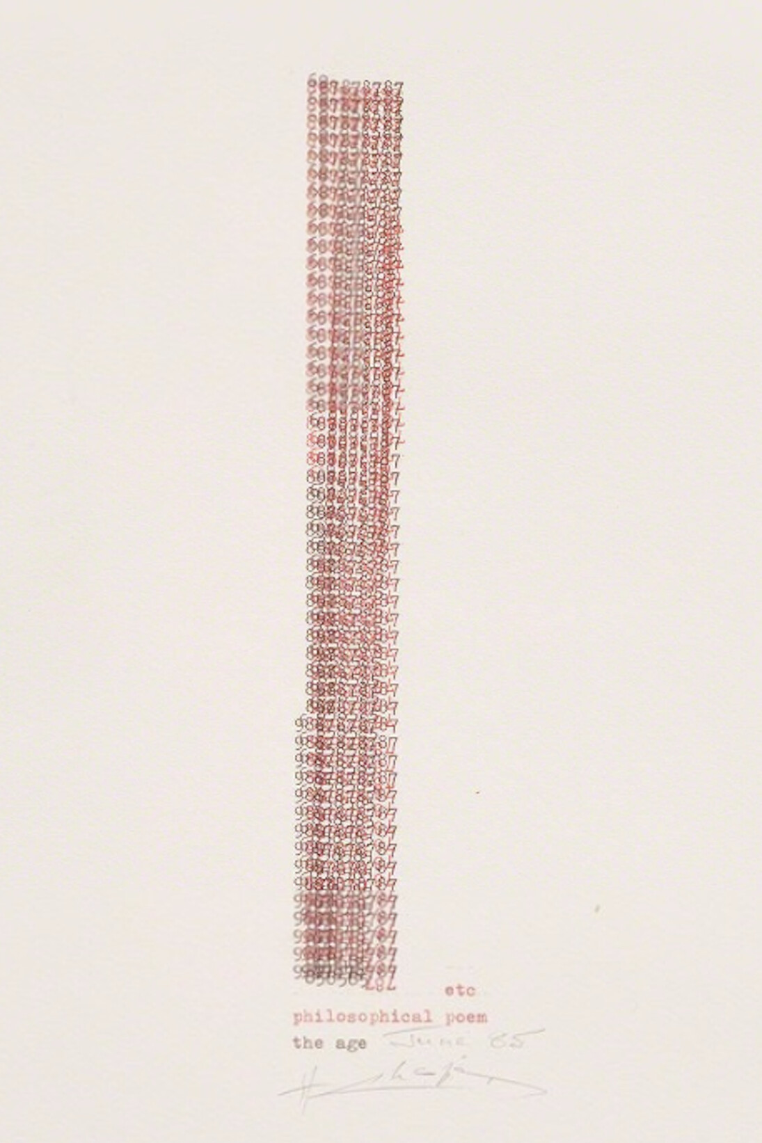 Henri Chopin, Philosophical Poem, 1985. Courtesy of Kayne Griffin Corcoran