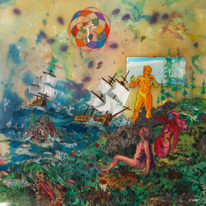 Andrew LeMay Cox. Ship Wrecked Ink on Cheesecloth, 21x23 cm, 2016 
