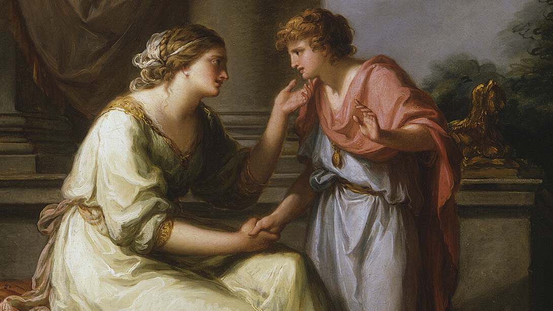 Angelica Kauffman, Papirius praetextatus entreated by his mother to disclose the secrets of the deliberations of the Roman Senate (detail), about 1775-80. Courtesy of Denver Art Museum