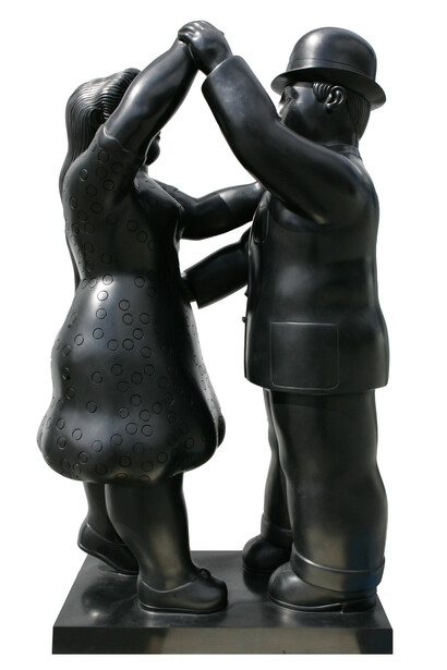 Fernando Botero, "Ballerini Vestiti Medio, 2005", Signed and numbered "Botero 4/6", Bronze, 45 x 26 x 15 1/2 in. 114.3 x 66 x 48.3 cm.