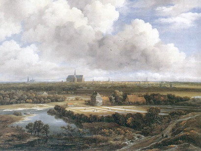 Jacob van Ruisdael, View of Haarlem With Bleaching Fields, 1670-75, detail