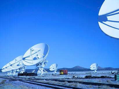 A field full of satellites, illustrating the importance for clear governance and standards in the space