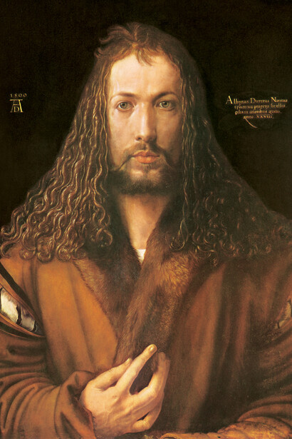 Albrecht Dürer. Portrait of the Artist, 1500. Oil on panel. 67.1 x 48.7 cm. Alte Pinakothek, Munich