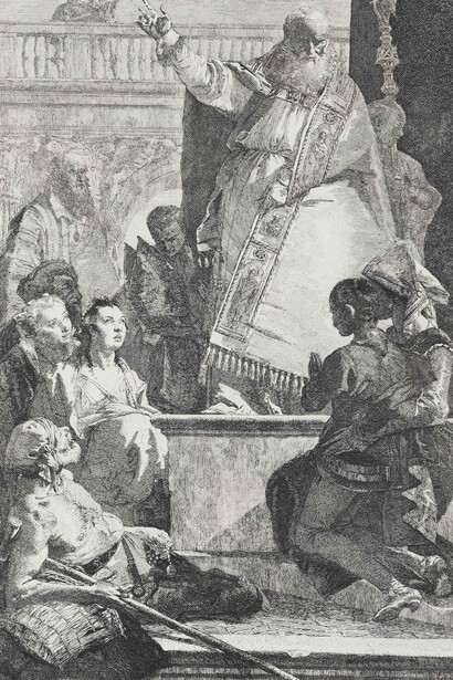 Giandomenico Tiepolo – etcher, Giambattista Tiepolo – inventor, Saint Paolino Cures a Cripple, Etching