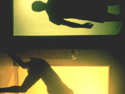 Dara Friedman, Bim Bam,1999, 16mm film installation with two slot-loading projectors and sound Dimensions variable. Collection Institute of Contemporary Art, Miami, Museum Purchase ©Dara Friedman, courtesy the artist and Gavin Brown’s Enterprise, New York