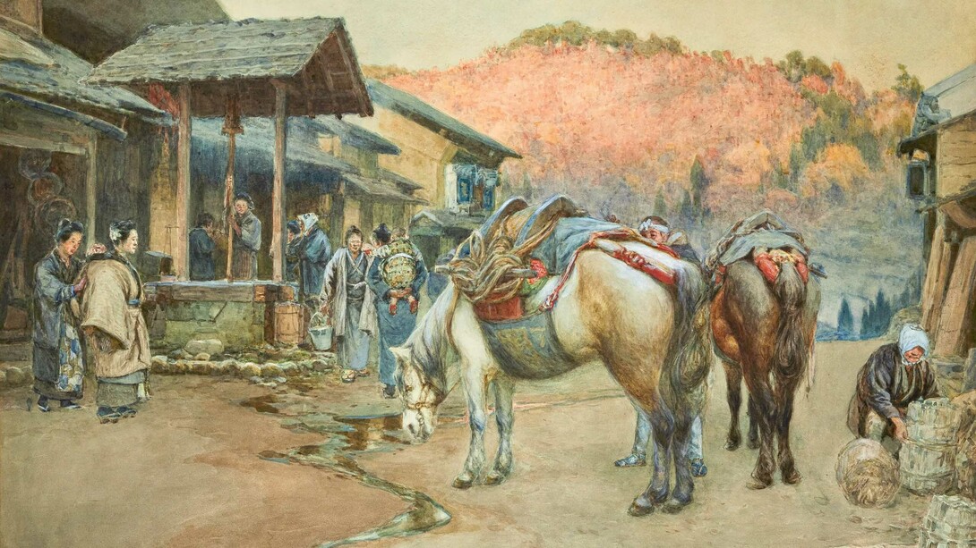 Yoshida Hiroshi, Highway and horse (detail), ca. 1908. Courtesy of Moa Museum of Art