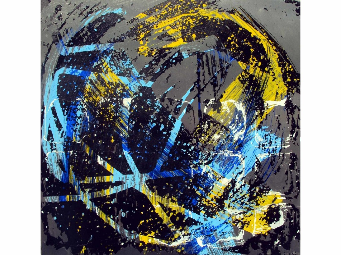 Jorge Enrique, Metallica 1203, Technique mixte sur aluminium 30x30x4cm