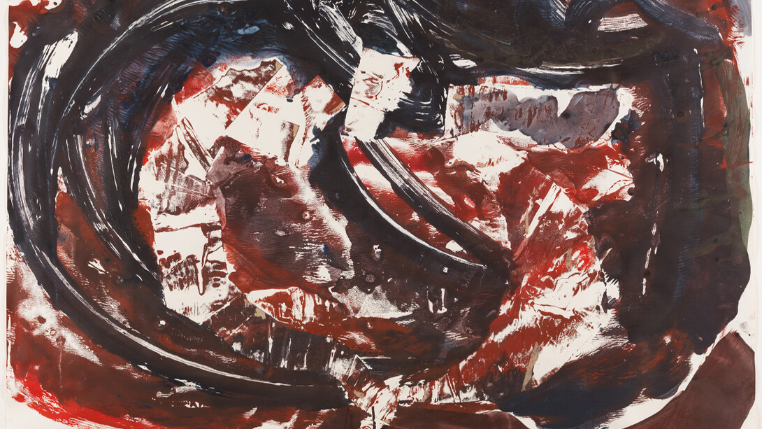 Ewen Henderson, Megalithic Energy, 1993, acrylic on paper, 84 x 118.5 cm (paper size), courtesy of Erskine, Hall & Coe Ltd.; Photography by Michael Harvey
