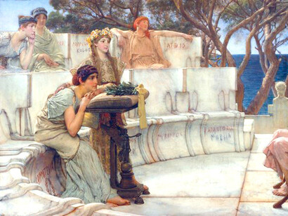 'Safo y Alcaeus' (1881) por Lawrence Alma-Tadema