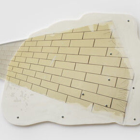 Sara Greenberger Rafferty, Untitled, 2014, acrylic polymer and inkjet print on acetate on Plexiglas, and hardware. Irregular: 26 1/2 x 39 x 1/2 inches (67.3 x 99.1 x 1.3 cm)