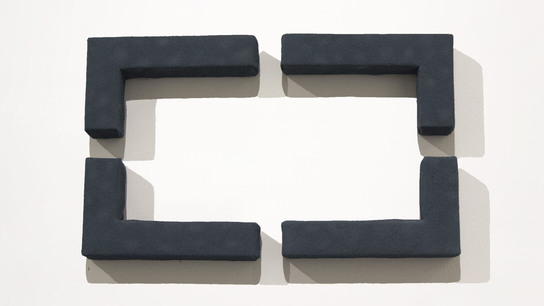 Pino Pinelli, Pittura GR., 1976, acrilico su flanella non preparata, 30 x 41 cm