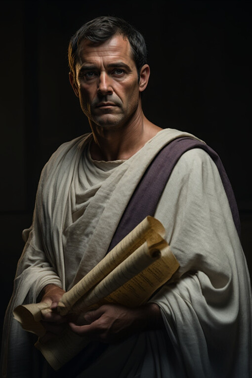 Cicero beschäftigte ein Skandal um einen Mann namens Clodius, welcher sich, als Musikerin verkleidet, Zugang zum Fest verschafft hatte, um Pompeia, die Frau des Hauses, zu verführen. Bild: Clodius