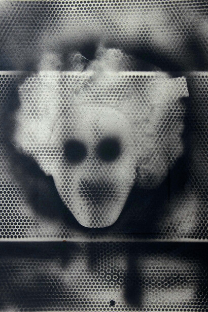 William S. Burroughs, Warhol, a portrait in TV dots..., 1992. Courtesy of October Gallery