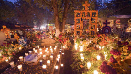 Cimitero messicano nel Dia de los muertos