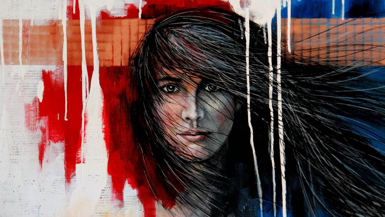 JungHee Lee-Marles, When the Wind Blows II, Acrylic & Mixed Media on Board, 24" x 40"