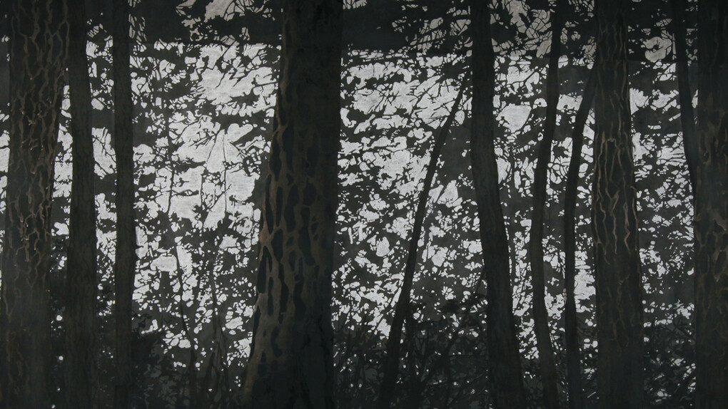 Mila Libman, Second Nature, charcoal and ink on paper, 52" x 70"