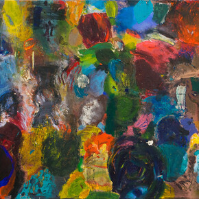 Jim Dine, A Fingerprint of Stars (2nd Version), 2014, acrylique, sable et fusain sur toile, 152,5 x 428 cm, Courtesy Galerie Daniel Templon, Paris & Brussels