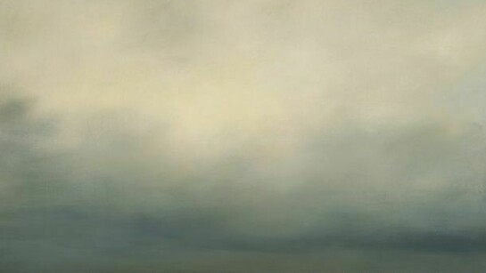 Wolfgang Bloch, No. 997, 2014, 34x47", oil on linen and found reclaimed wood, 2014