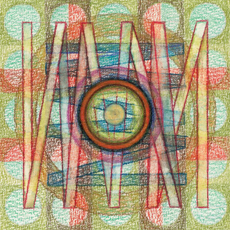 Magical night #3, coloured pencil on paper, 13 x 13 cm, Mark Weighton, 2011