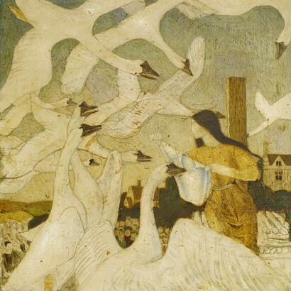 Arthur Joseph Gaskin, I cigni selvatici, XIX-XX sec. Illustrazione della fiaba "I cigni selvatici" del 1838 dello scrittore Hans Christian Andersen