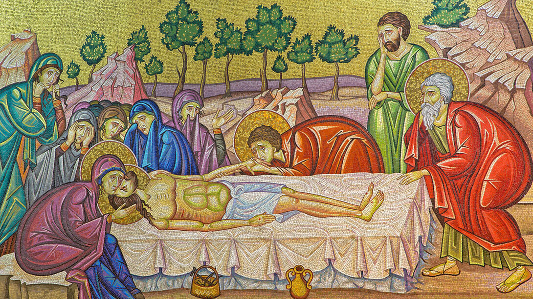 Detalle del mosaico en el interior de la Iglesia del Santo Sepulcro, Jerusalén