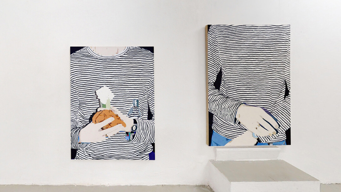 Andrea Carpita, She'll come back as fire, mixed media on linen, 140 x104 cm | 55 ¼x41 inches
Andrea Carpita, Queen of lies, 2019, mixed media on linen, 150x104 cm | 59x41 inches
