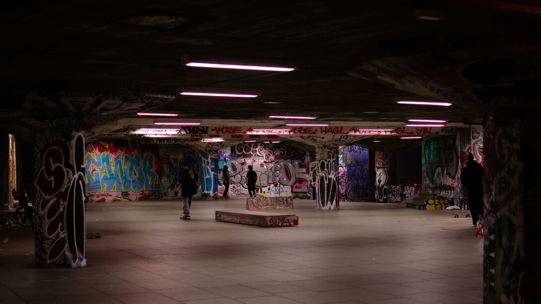 Graffiti inside a tunnel in London, England