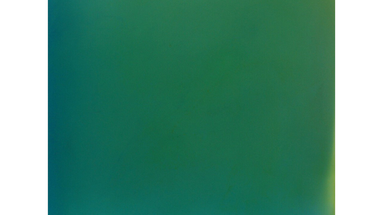 Keira Kotler, Green Meditation [I Look for Light], 2013, urethane, pigment and varnish on acrylic, 15 x 15 inches