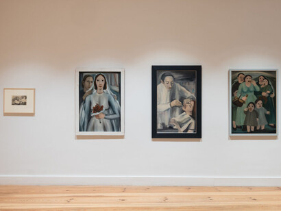 Verschiedene künstler, Sachlichkeit, ausstellungsansicht. Mit freundlicher genehmigung der Galerie Albrecht
