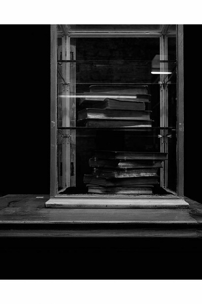 Sarah Jones, Cabinet (XIII) (Tractatus), 2014, C Print from black and white negative, 23 5/8 x 18 7/8 inches (unframed) (60 x 48 cm). Courtesy Anton Kern Gallery, New York