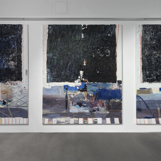 Juraj Kollár, Girl at the Promenade, 2020, oil on canvas, 3 x 250 x 200 cm. Courtesy of Zahorian & Van Espen