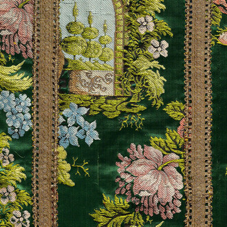 Silk treasures. Textile masterpieces from the Falletti donation, exhibition object. Courtesy of Museo del Tessuto