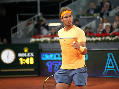 Rafael Nadal se convirtió en semifinalista del Mutua Madrid Open tras derrotar al portugués Joao Sousa con un marcador de 6-0, 4-6, 6-3. Foto Lucía Castillo