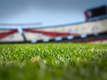 Campo da calcio, curva sullo sfondo