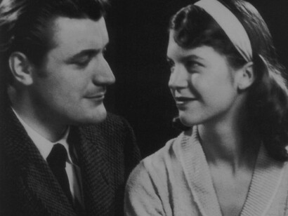 Sylvia Plath author of Ariel is with her husband Ted Hughes