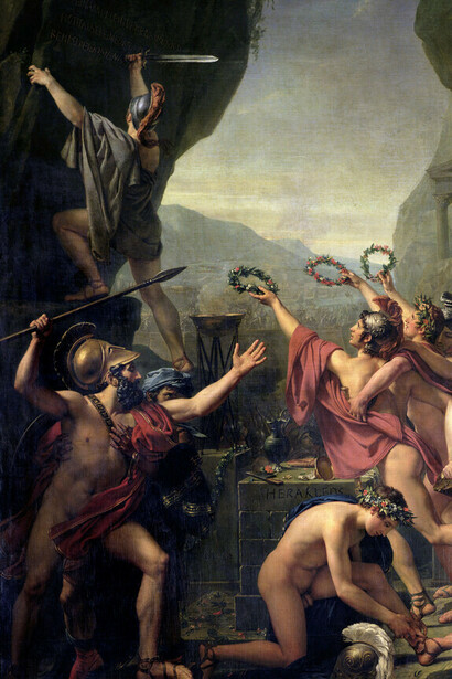 Jacques Louis David, Leónidas en las Termópilas (detalle), 1814