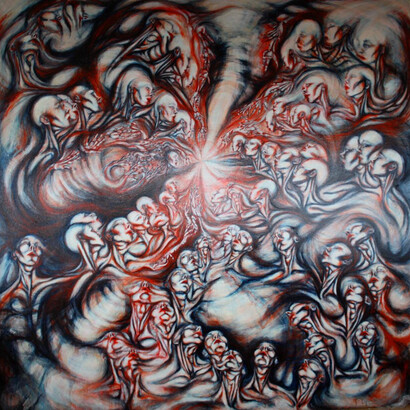 Ewa
Wilczynski, Crux,
2014-­15.
Oil
on
canvas,
200
x
200 cm
